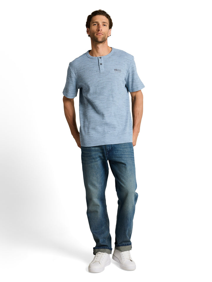 injected structured henley, blue grey waffle inject 39880 Bild 3