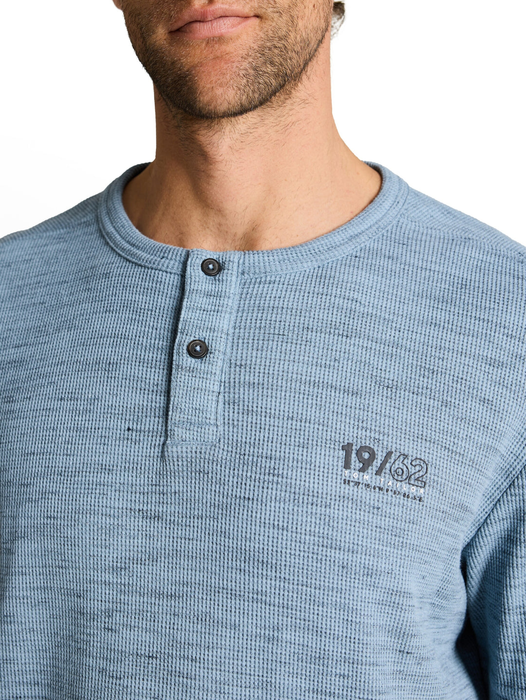 injected structured henley, blue grey waffle inject 39880 Bild 5