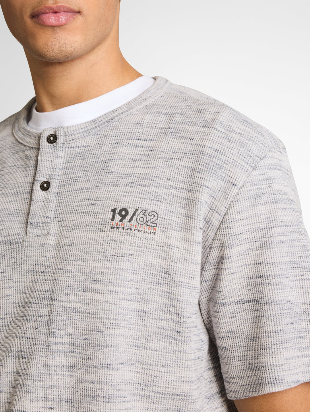 injected structured henley, white grey waffle inject 39878 Bild 6