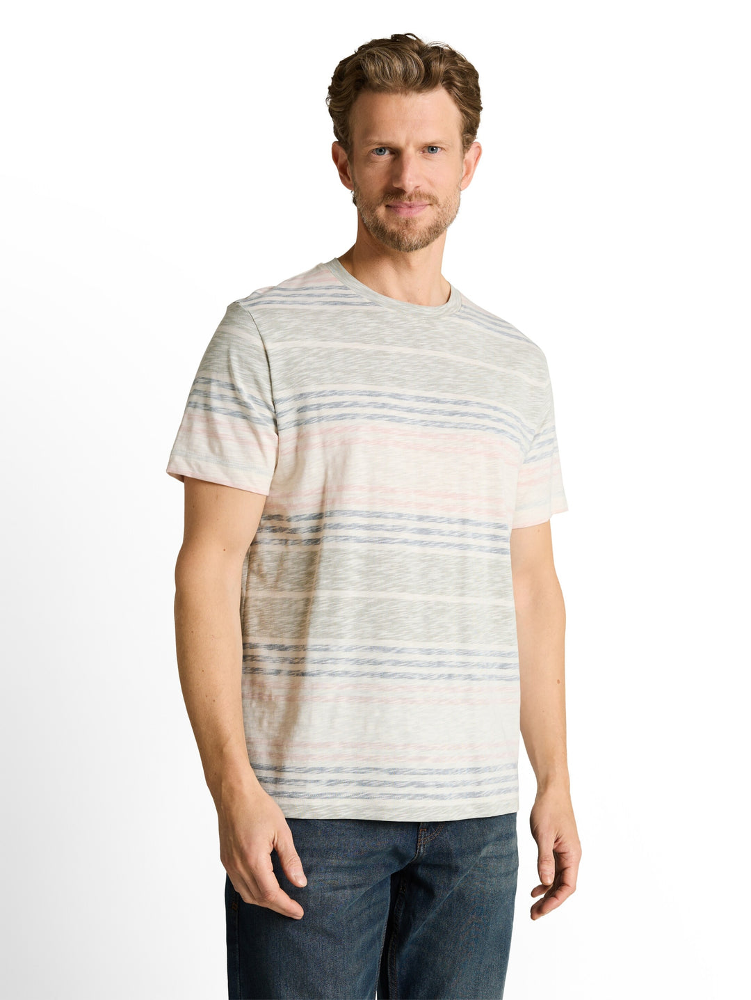 inside printed stripe t-shirt, rose teal multi color stripe 39948 Bild 6