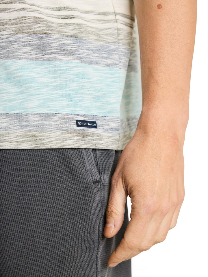 inside printed stripe t-shirt, river teal multi color stripe 40047 Bild 5