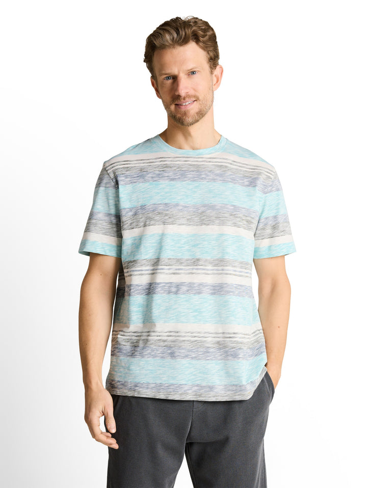 inside printed stripe t-shirt, river teal multi color stripe 40047 Bild 6
