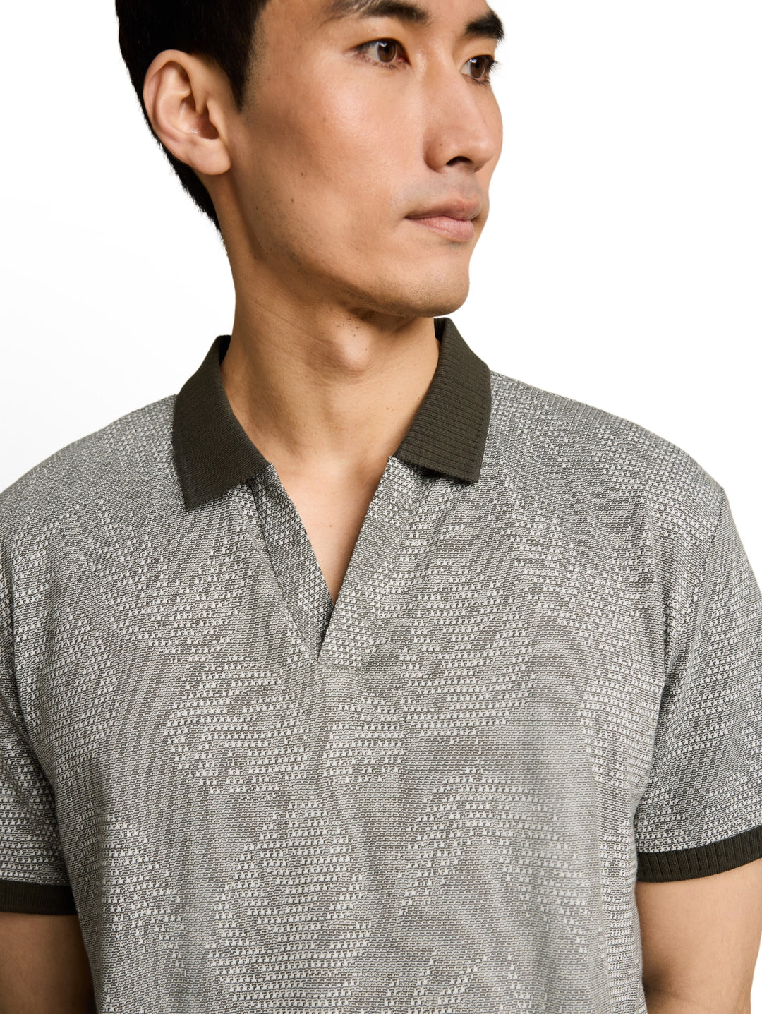 jaquard polo, green leaf jacquard design 40270 Bild 6