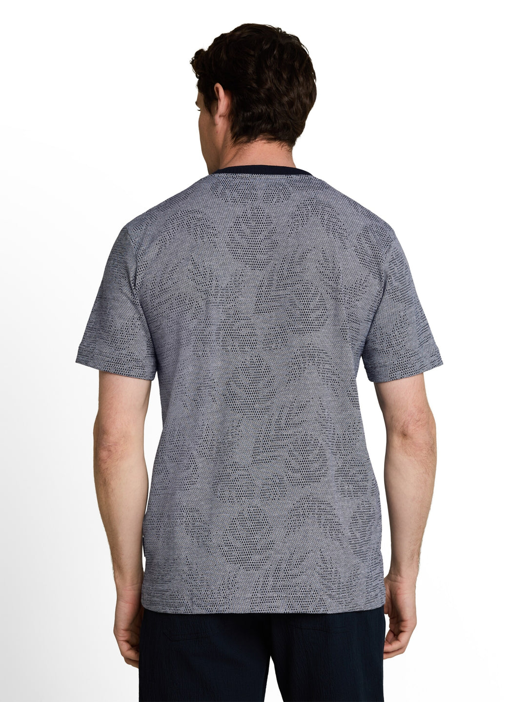 jaquard t-shirt, navy leaf jacquard design 40269 Bild 4