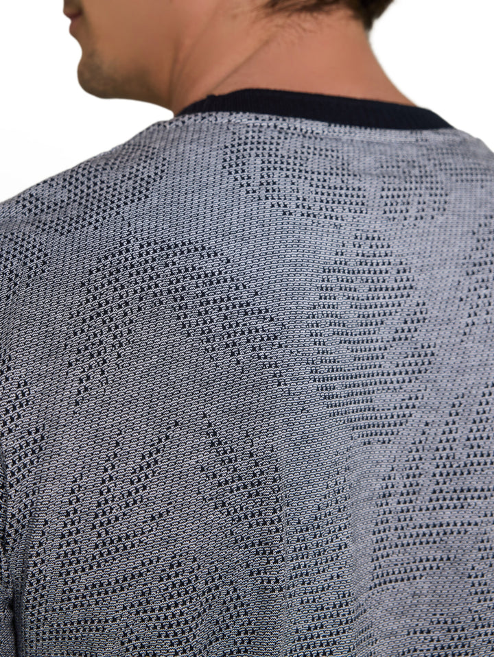 jaquard t-shirt, navy leaf jacquard design 40269 Bild 5