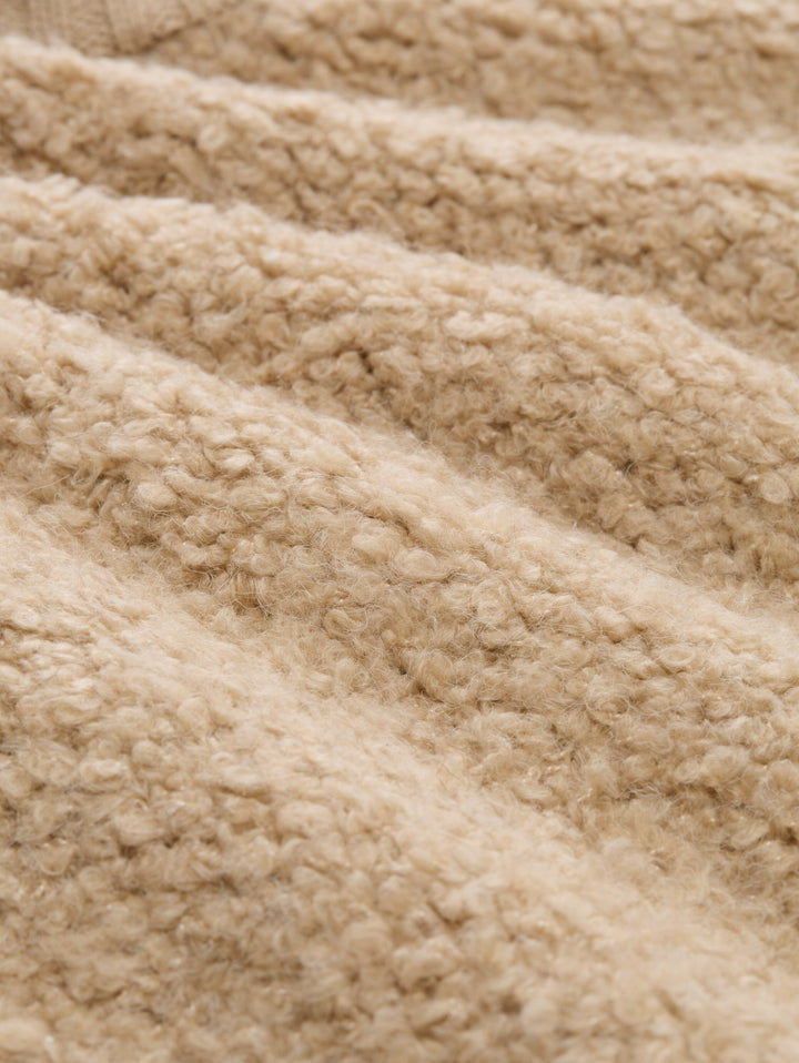 knit bouclé vest with zipper, gravel beige melange 40523 Bild 2
