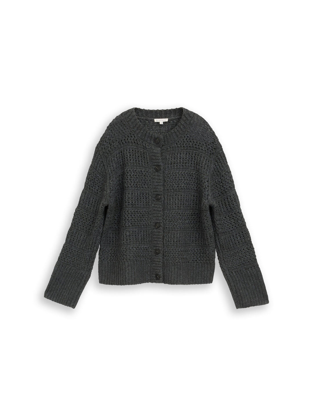 knit chunky structured cardiga, dark olive melange 40729 Bild 1