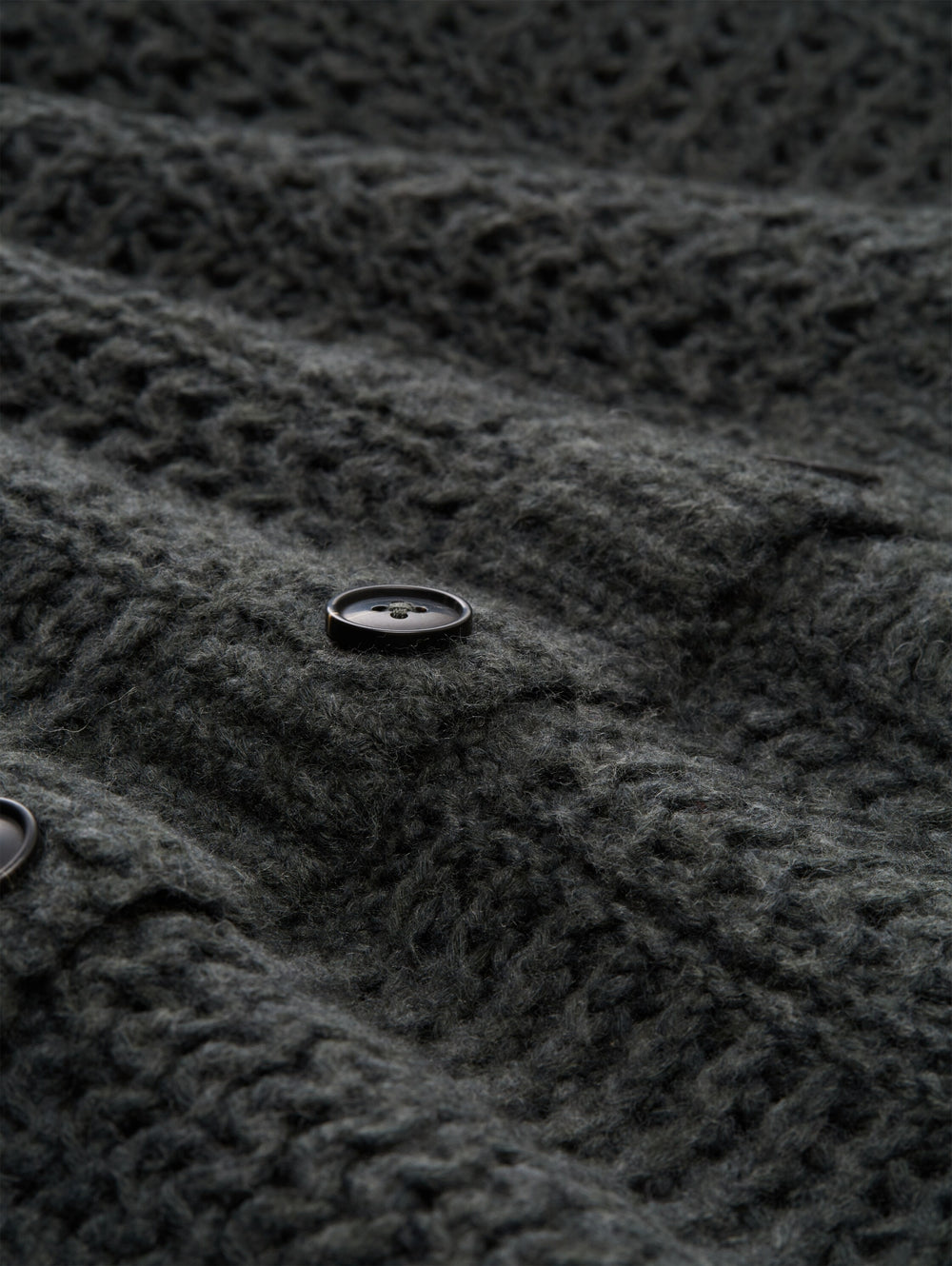knit chunky structured cardiga, dark olive melange 40729 Bild 2