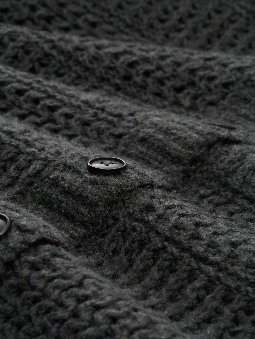 knit chunky structured cardiga, dark olive melange 40729 Bild 2