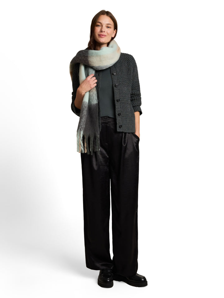 knit chunky structured cardiga, dark olive melange 40729 Bild 3