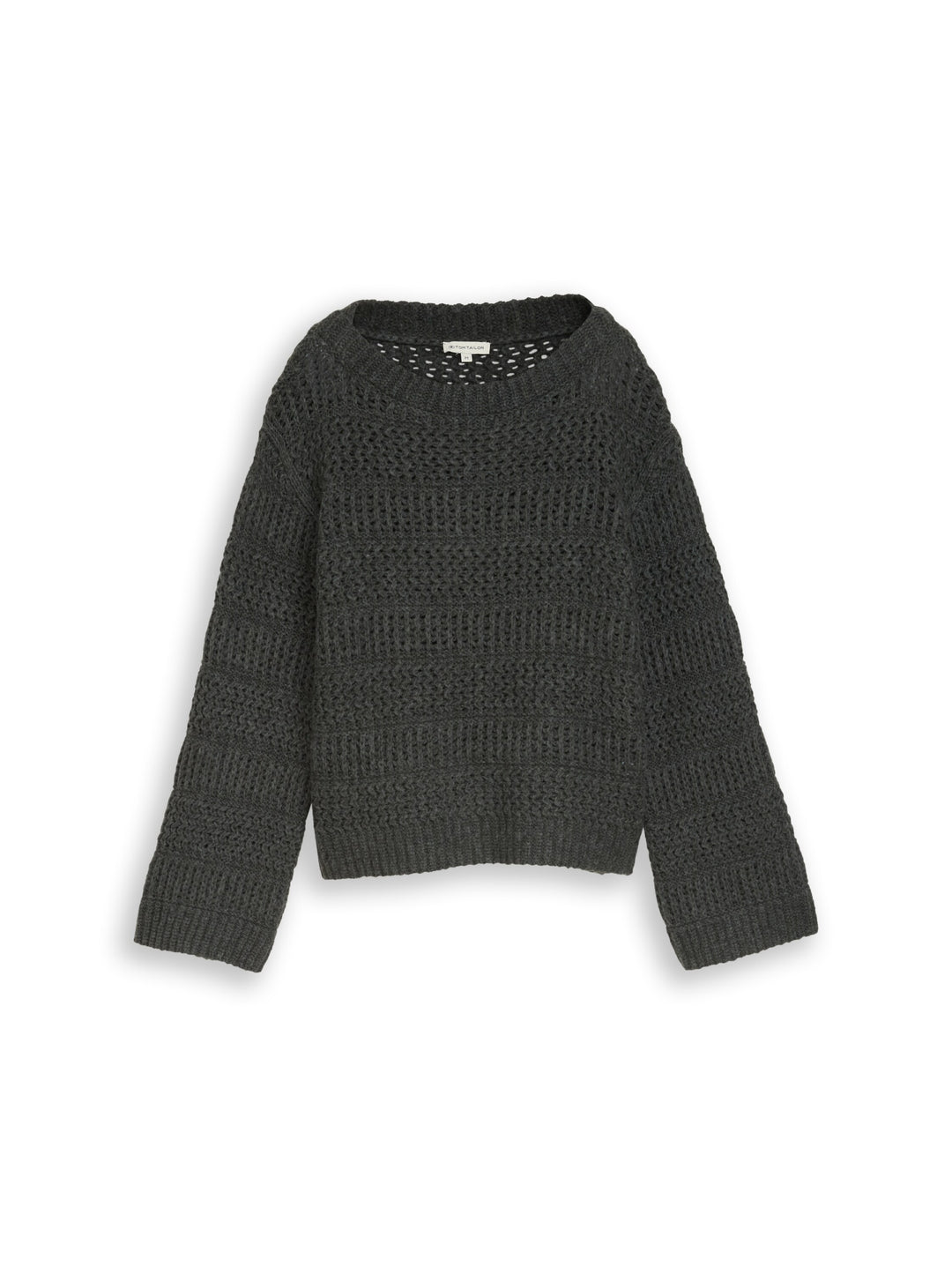 knit chunky structured sweater, dark olive melange 40729 Bild 1