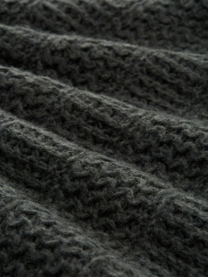 knit chunky structured sweater, dark olive melange 40729 Bild 2