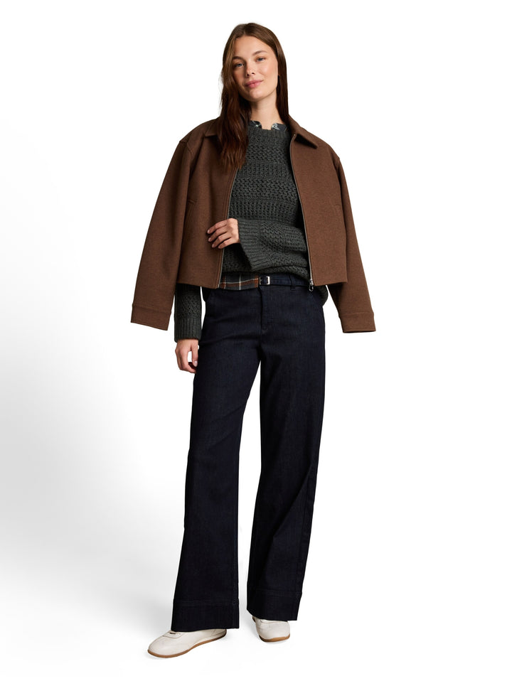 knit chunky structured sweater, dark olive melange 40729 Bild 3