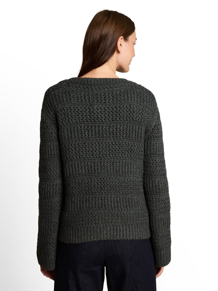 knit chunky structured sweater, dark olive melange 40729 Bild 4