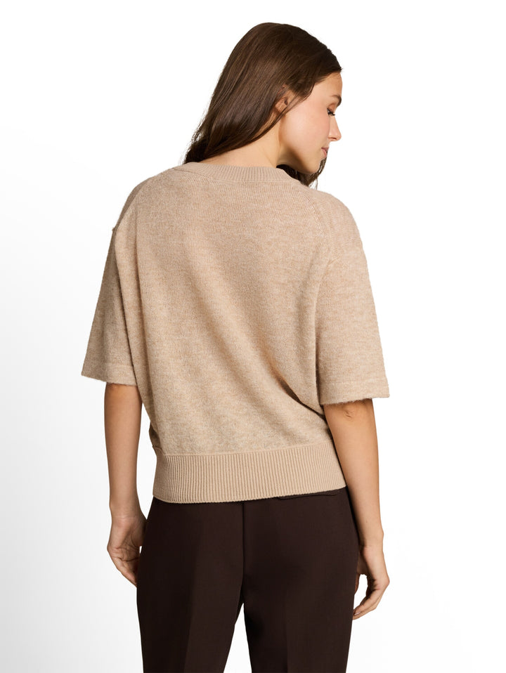 knit cosy shortsleeve sweater, gravel beige melange 40523 Bild 4