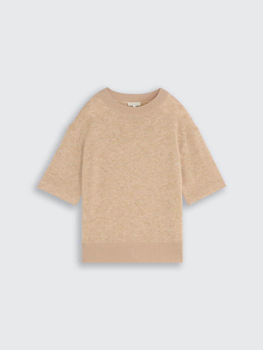 knit cosy shortsleeve sweater, gravel beige melange 40523 Bild 7