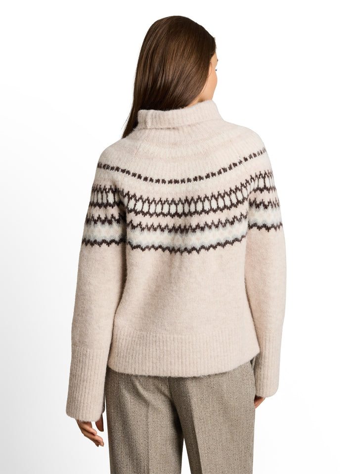knit hairy fair isle mock-neck, beige grey faire isle 40962 Bild 4