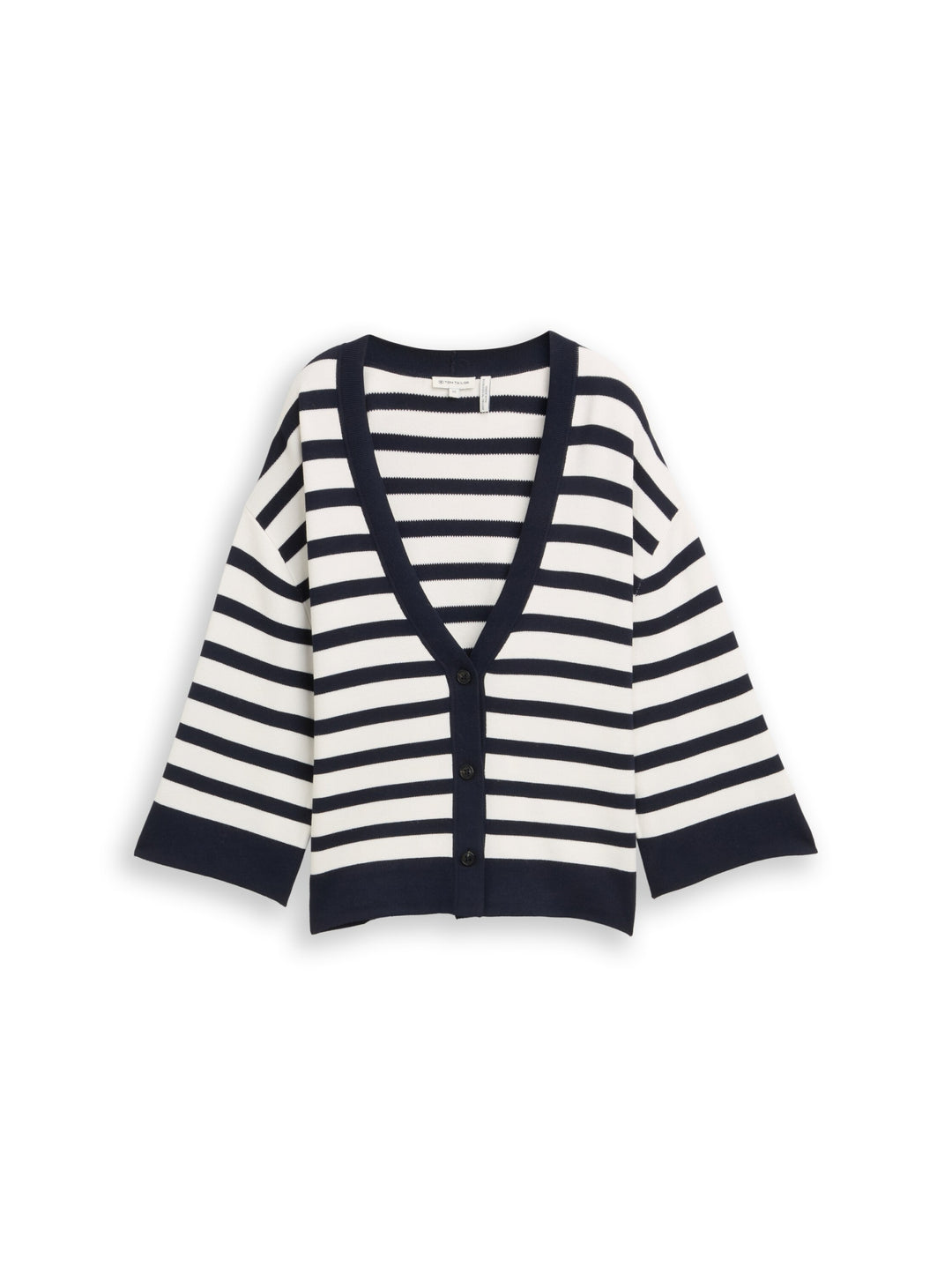 knit milano cardigan, white sky blue knit stripe 39914 Bild 1