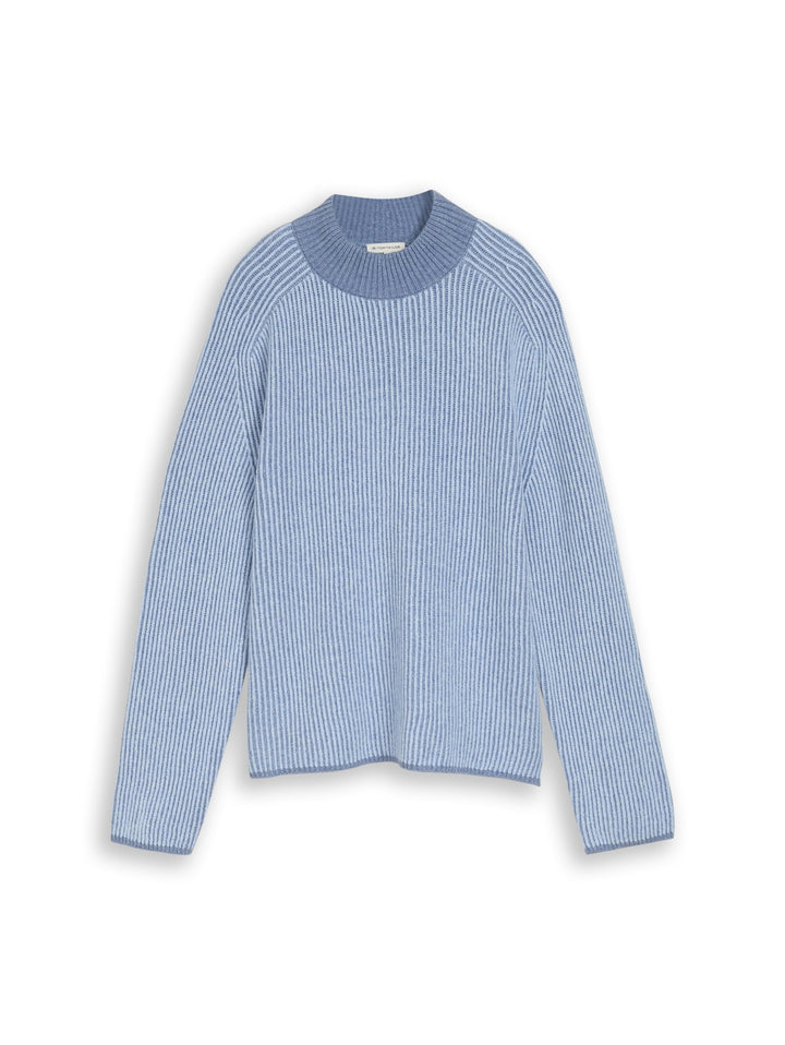 knit plaited rib crewneck, fern blue structure 41145 Bild 1