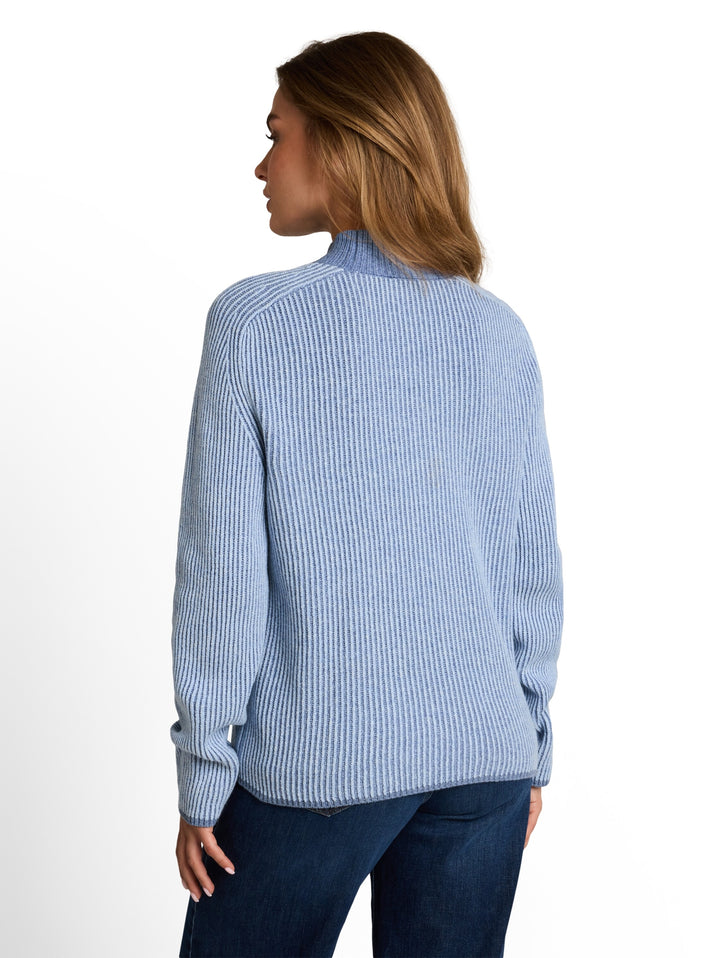 knit plaited rib crewneck, fern blue structure 41145 Bild 4
