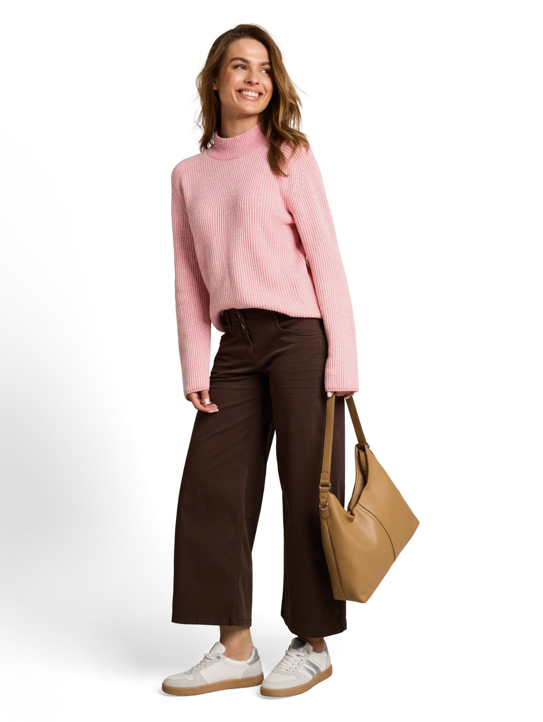 knit plaited rib crewneck, light pink structure 41144 Bild 3