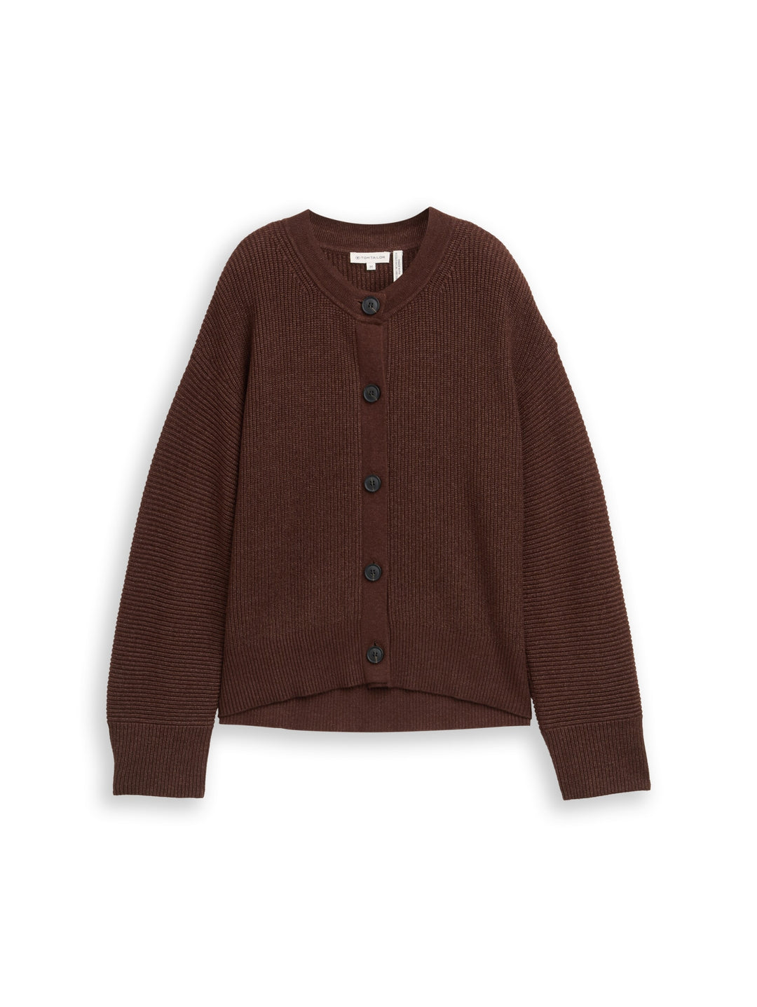 knit rib cardigan, dark pecan brown melange 39062 Bild 1