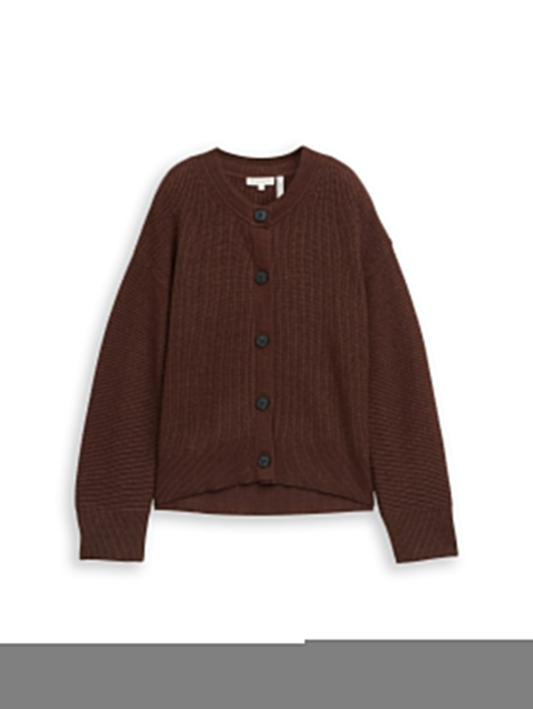 knit rib cardigan, dark pecan brown melange 39062 Bild 1