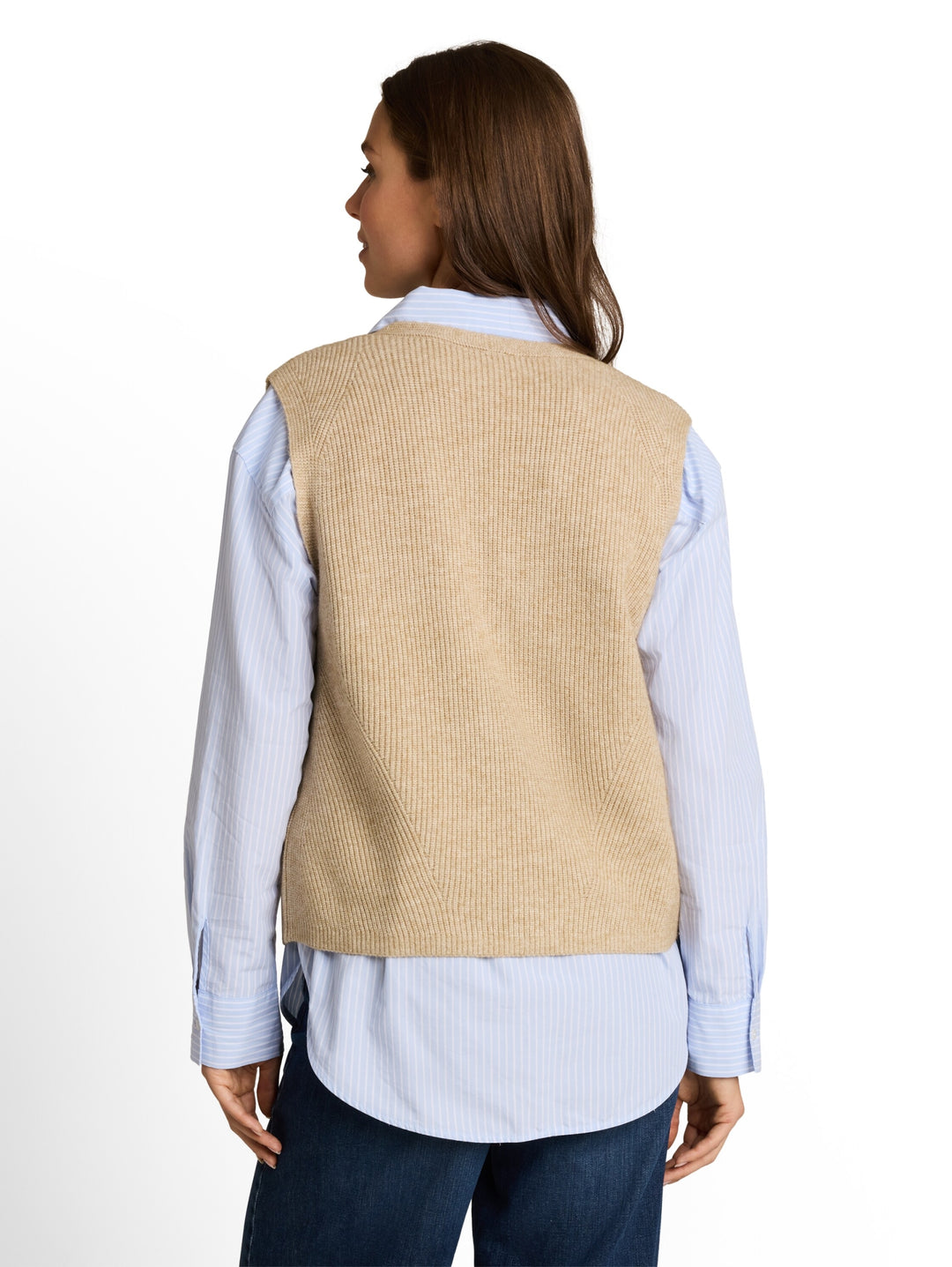 knit rib vest, gravel beige melange 40523 Bild 4