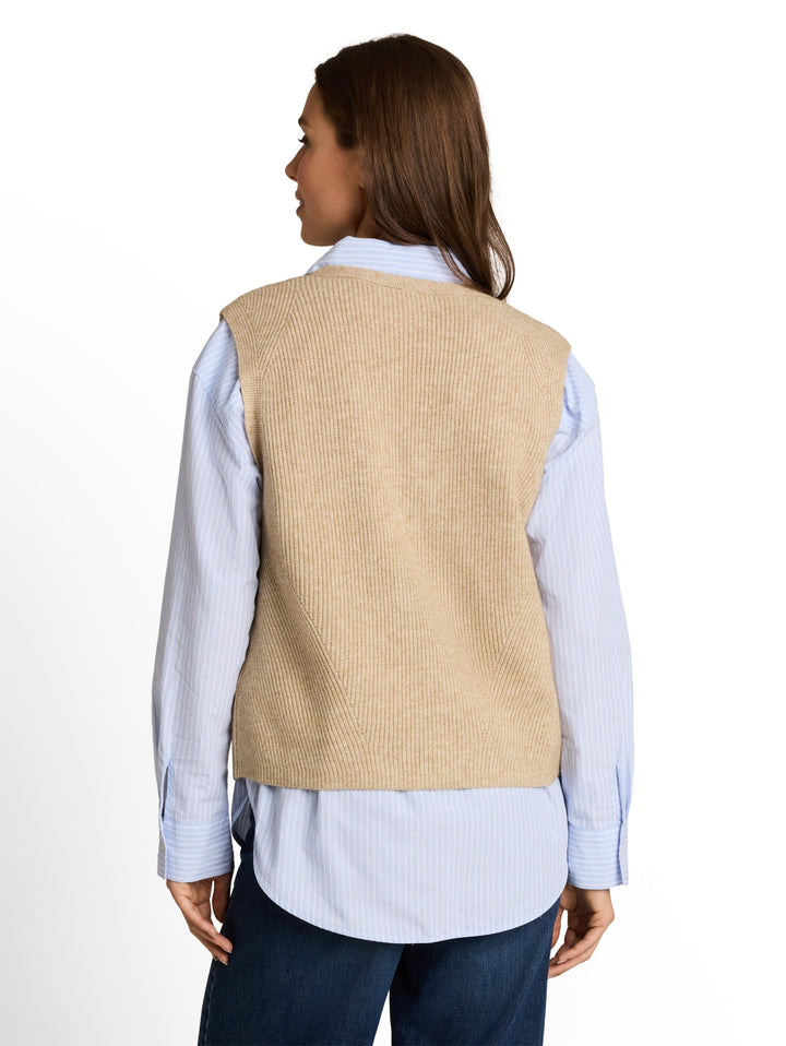 knit rib vest, gravel beige melange 40523 Bild 4