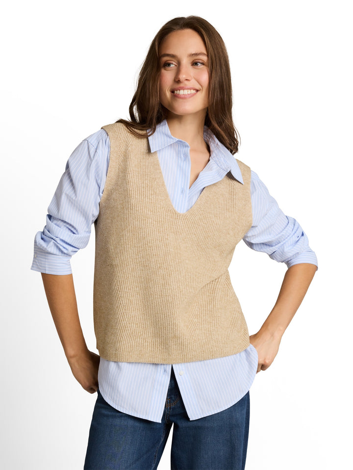 knit rib vest, gravel beige melange 40523 Bild 5