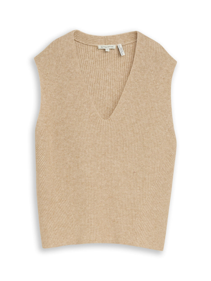 knit rib vest, gravel beige melange 40523 Bild 7