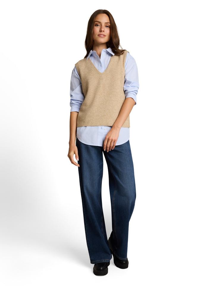 knit rib vest, gravel beige melange 40523 Bild 8