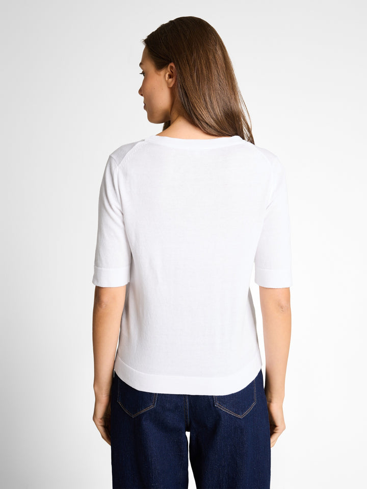 knit shortsleeve crewneck swea, White 20000 Bild 4