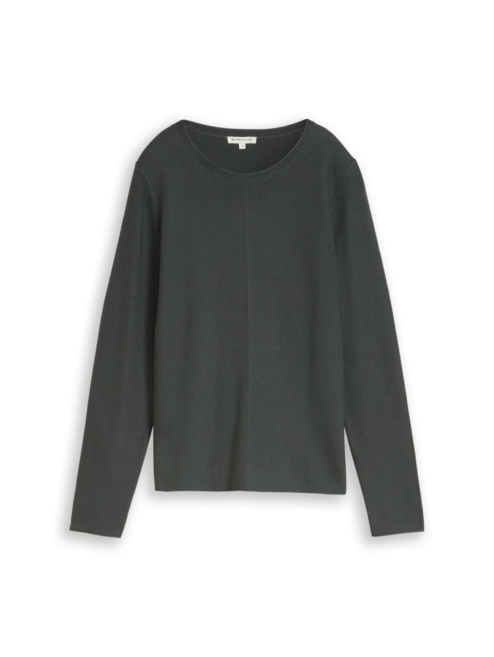 knit structure crewneck, Darkest Olive 14406 Bild 1
