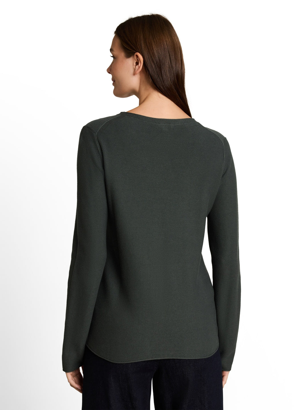knit structure crewneck, Darkest Olive 14406 Bild 4