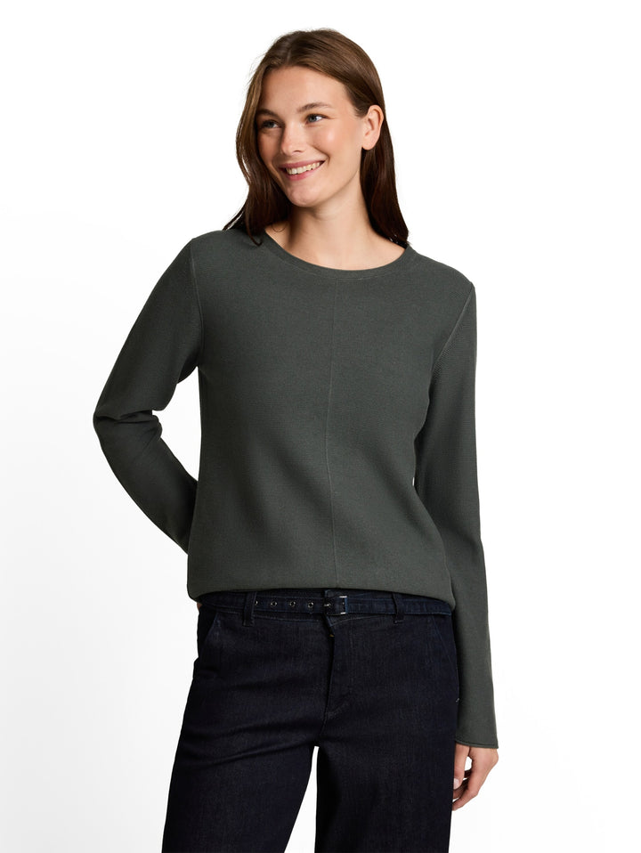 knit structure crewneck, Darkest Olive 14406 Bild 5