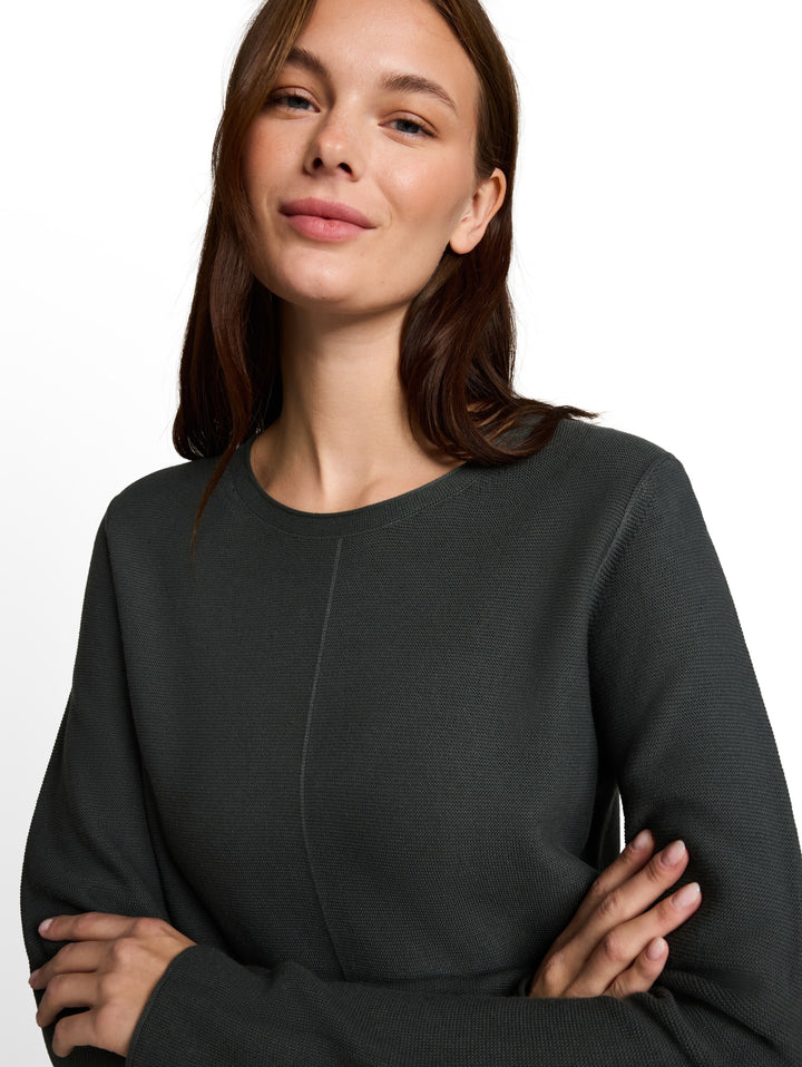 knit structure crewneck, Darkest Olive 14406 Bild 6