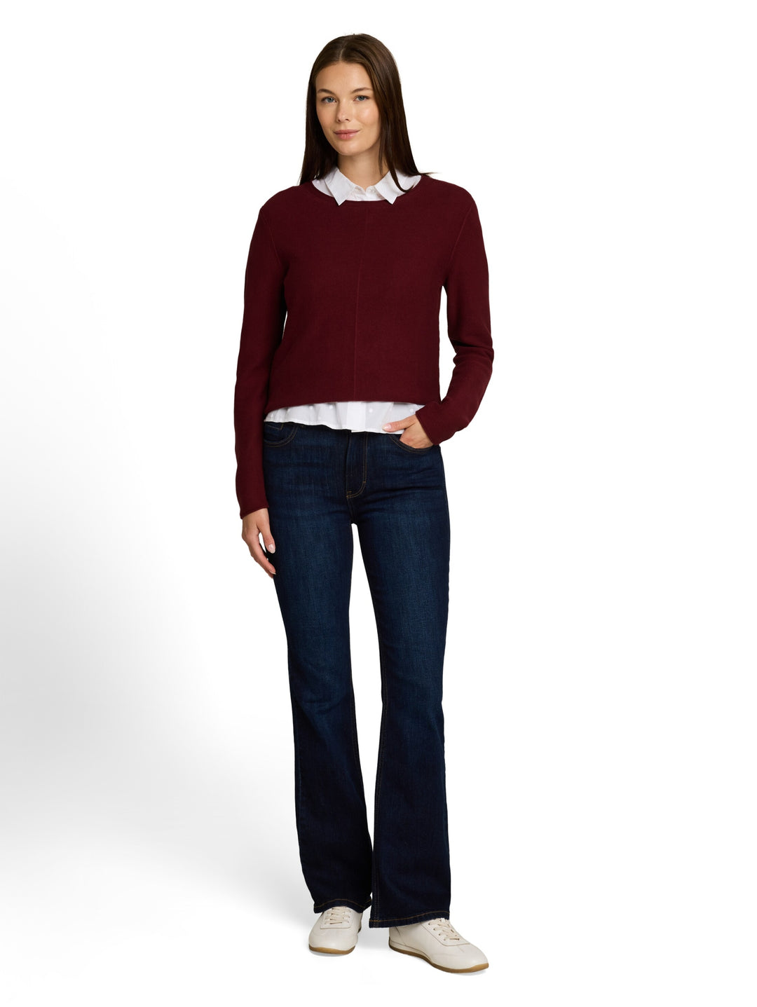 knit structure crewneck, Preppy Plum 10342 Bild 3