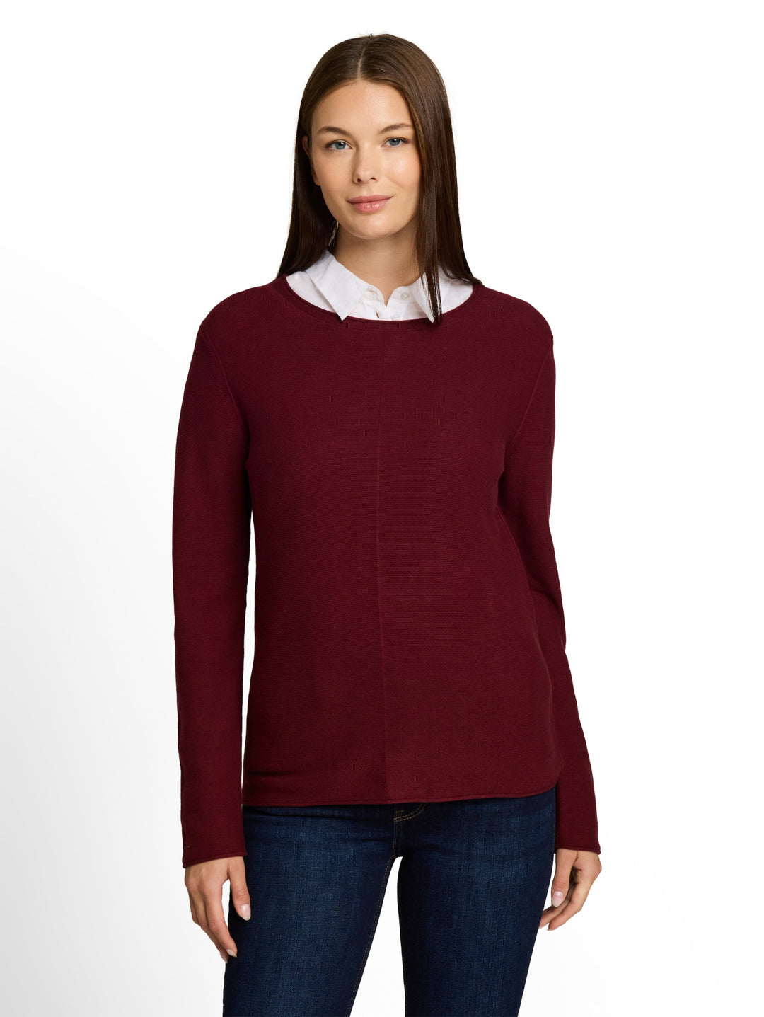 knit structure crewneck, Preppy Plum 10342 Bild 5