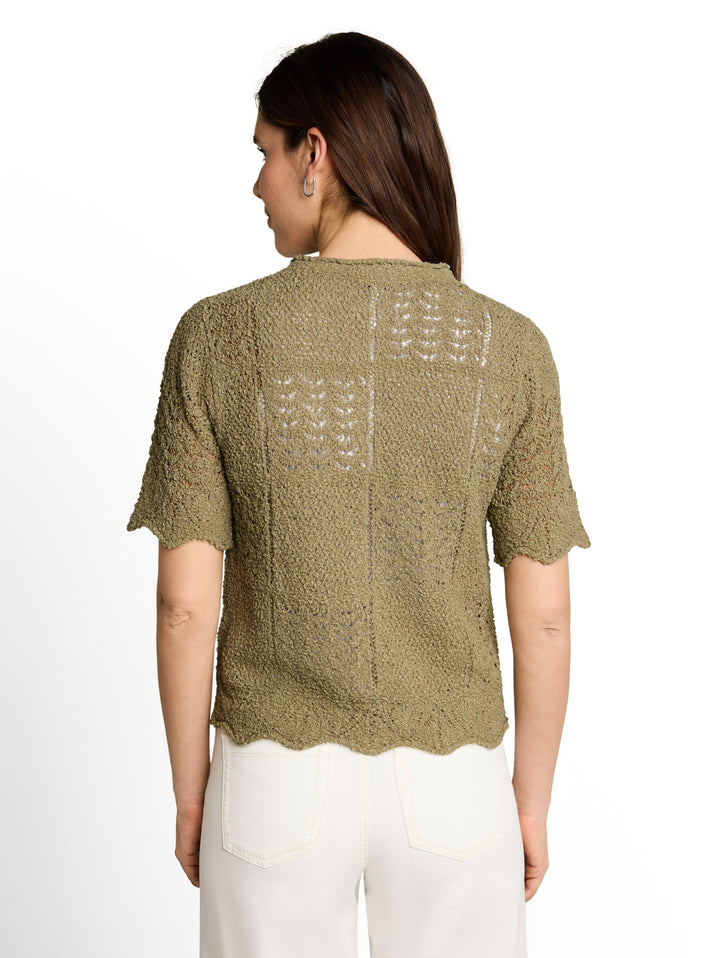 Knit structure mix cardigan, Silver Olive 11863 Bild 4