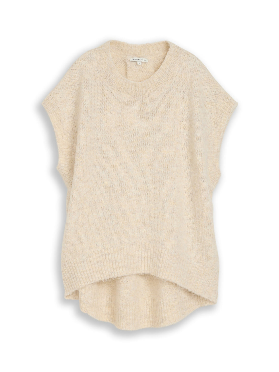 knit vest with rounded hem, whisper offwhite melange 41090 Bild 1