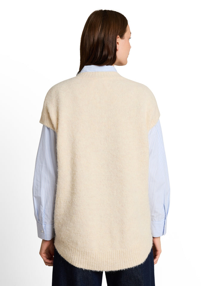 knit vest with rounded hem, whisper offwhite melange 41090 Bild 4