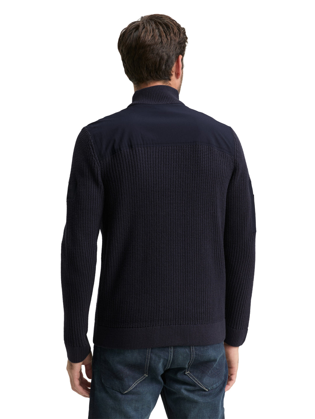 knit zip jacket with fabric mi, sky captain blue 10668 Bild 4