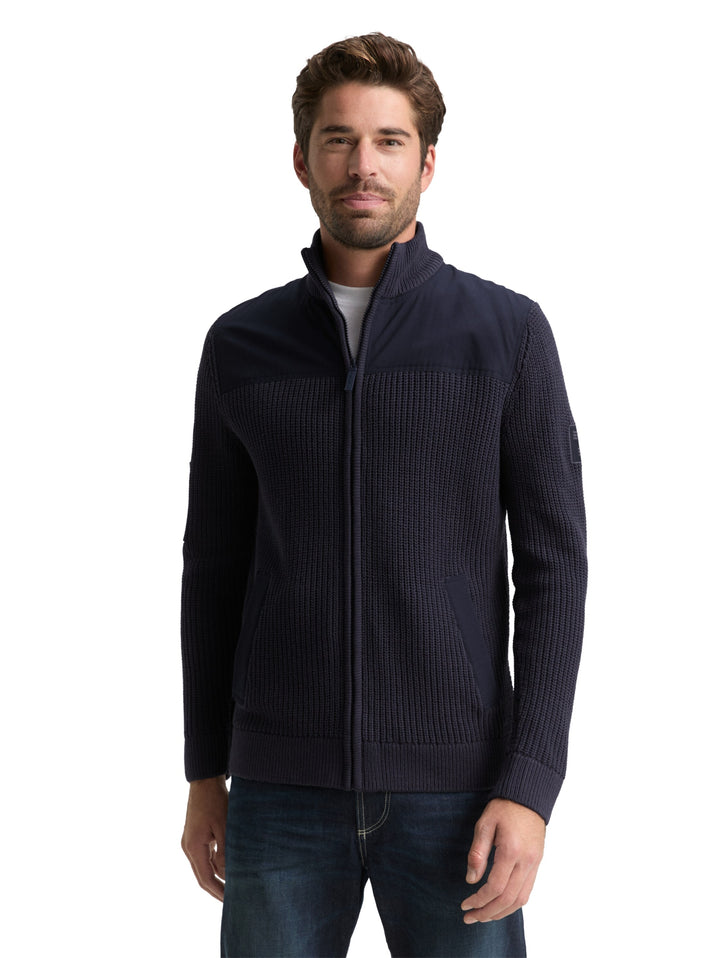 knit zip jacket with fabric mi, sky captain blue 10668 Bild 5
