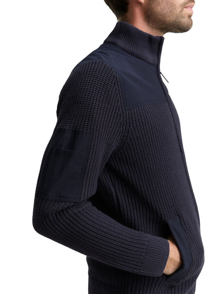 knit zip jacket with fabric mi, sky captain blue 10668 Bild 6