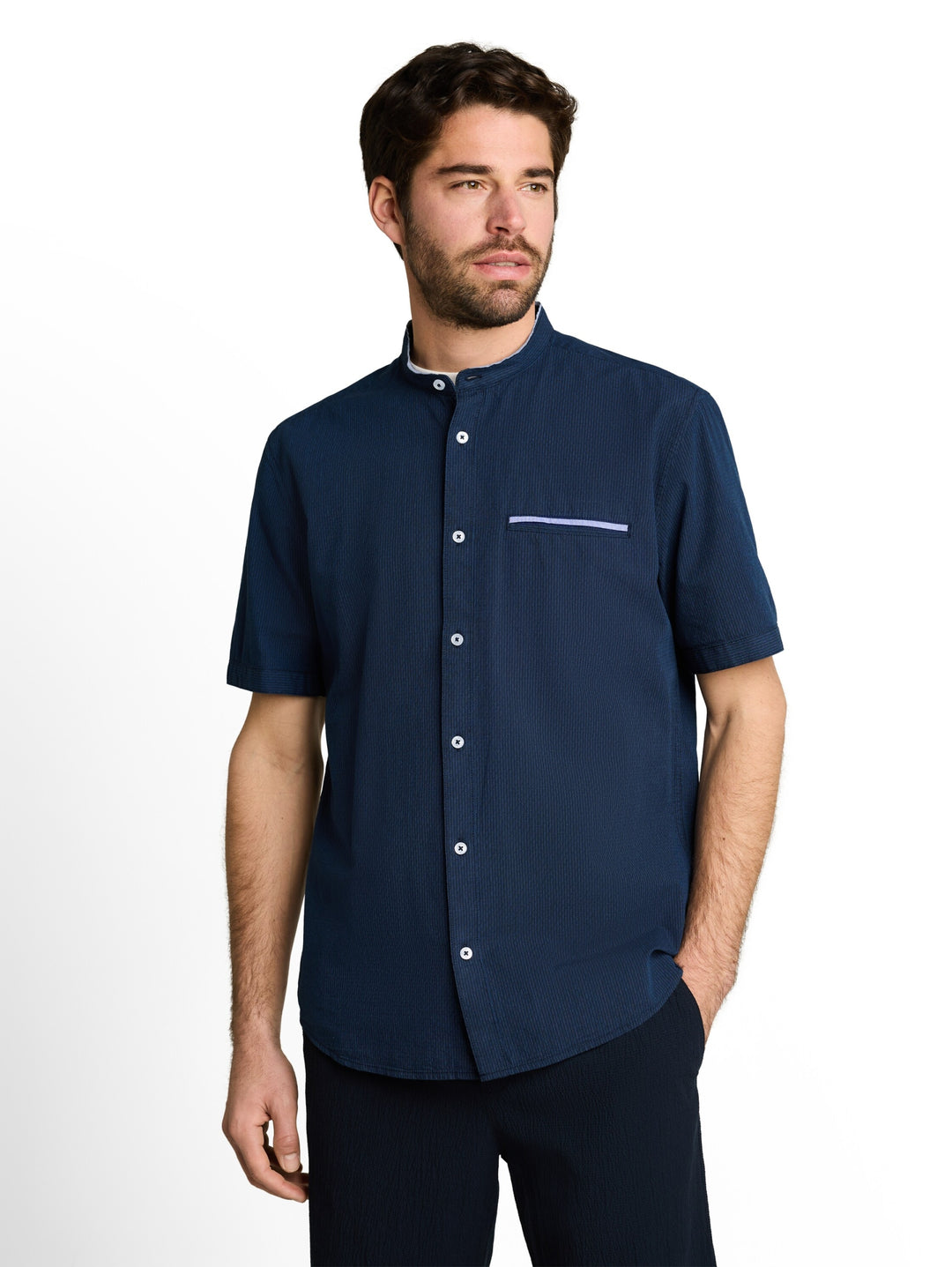 light structure shirt, navy small stripe 40198 Bild 6
