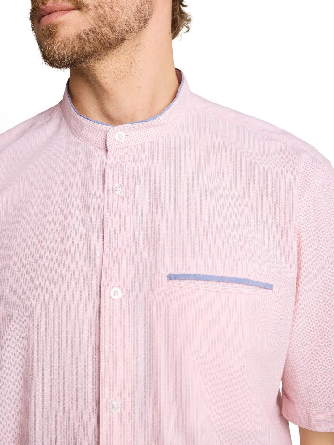 light structure shirt, red white small stripe 40196 Bild 6
