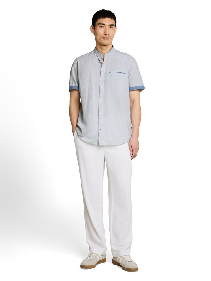 light structure shirt, white navy small stripe 40195 Bild 3