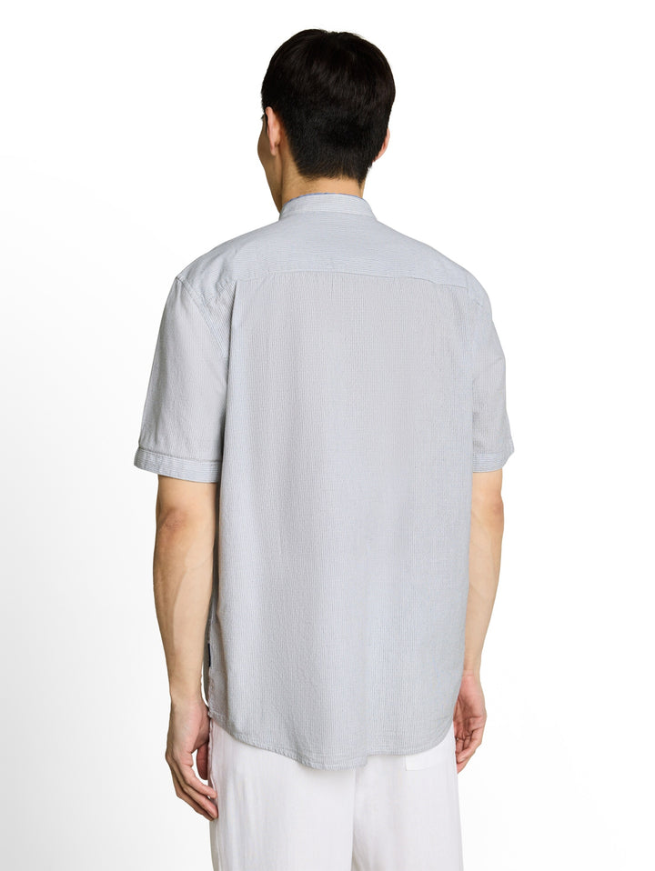light structure shirt, white navy small stripe 40195 Bild 4