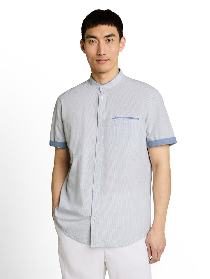 light structure shirt, white navy small stripe 40195 Bild 6